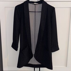 Pepper & Zoe Elegant Black Polka Dot Women's Blazer